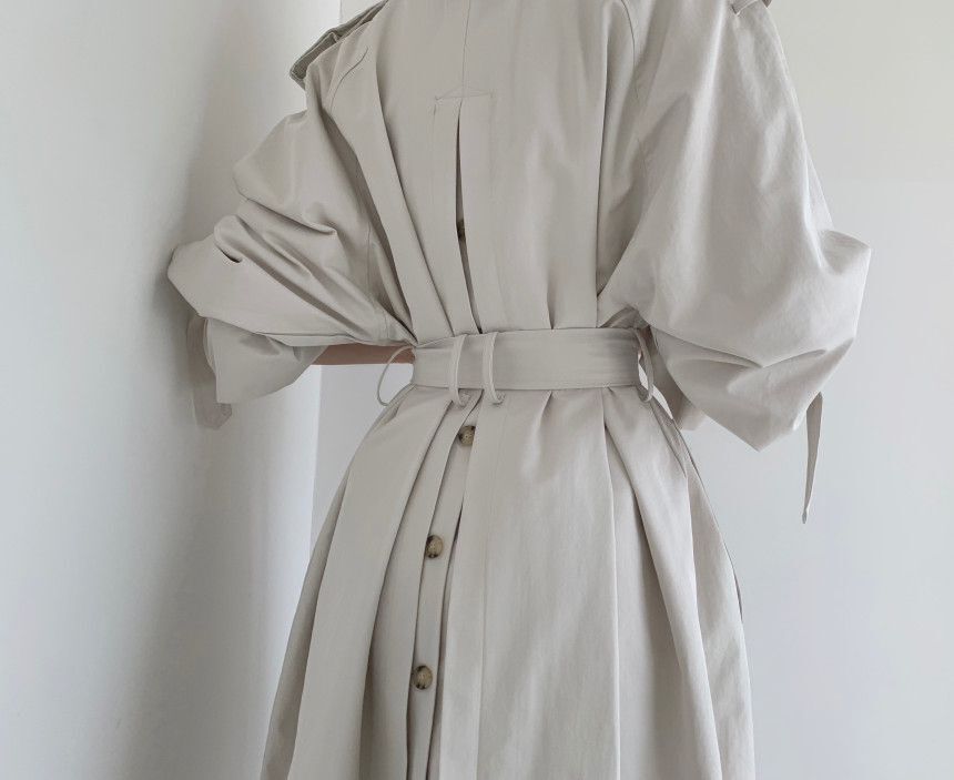 Opale Denim® | Trench Mi-Long avec Ceinture