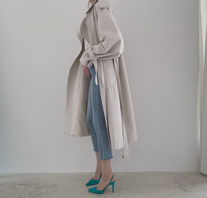 Opale Denim® | Trench Mi-Long avec Ceinture