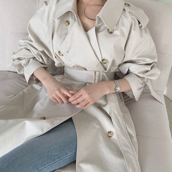 Opale Denim® | Trench Mi-Long avec Ceinture