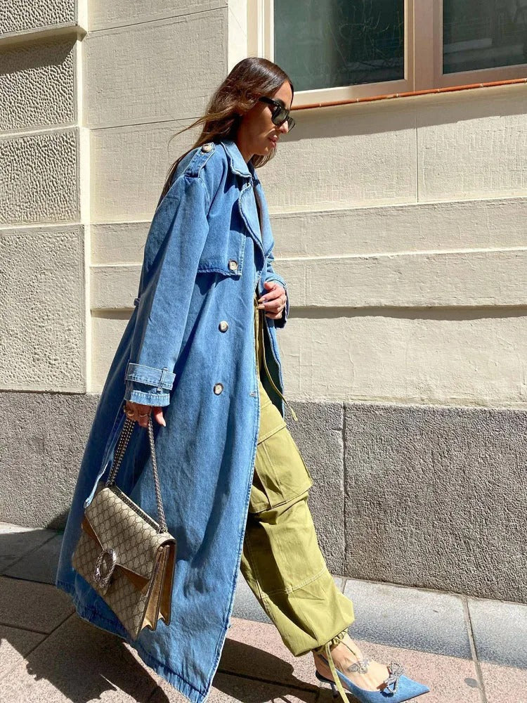 Dalya® | Trench en Jean Slim Élégance Urbaine