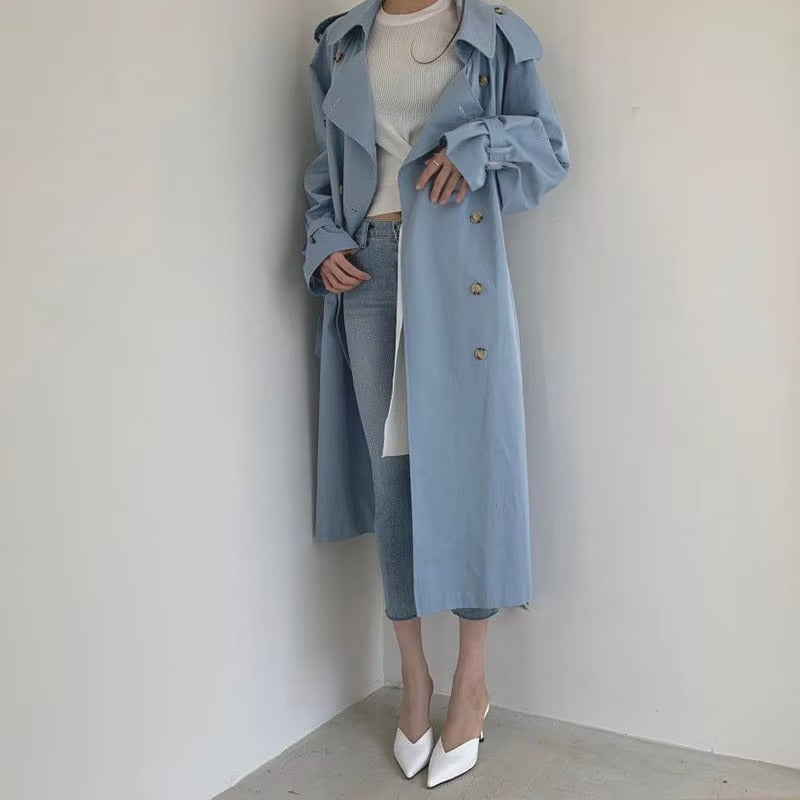 Opale Denim® | Trench Mi-Long avec Ceinture