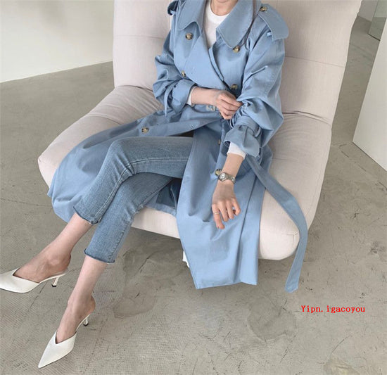 Opale Denim® | Trench Mi-Long avec Ceinture