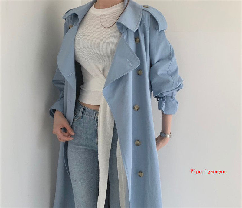 Opale Denim® | Trench Mi-Long avec Ceinture