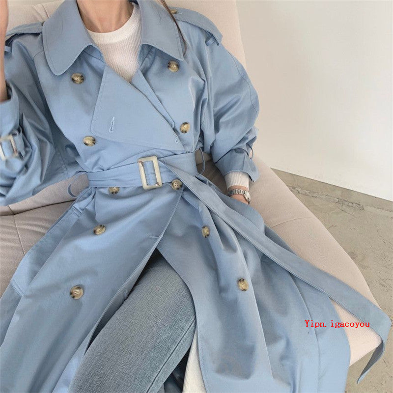 Opale Denim® | Trench Mi-Long avec Ceinture