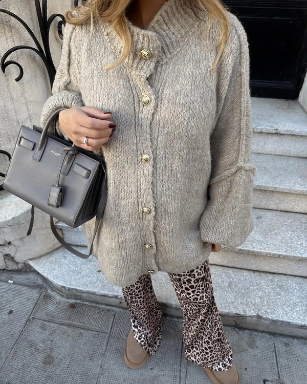 limunia® | Cardigan Chic à Boutons Dorés