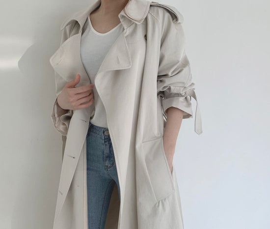 Opale Denim® | Trench Mi-Long avec Ceinture