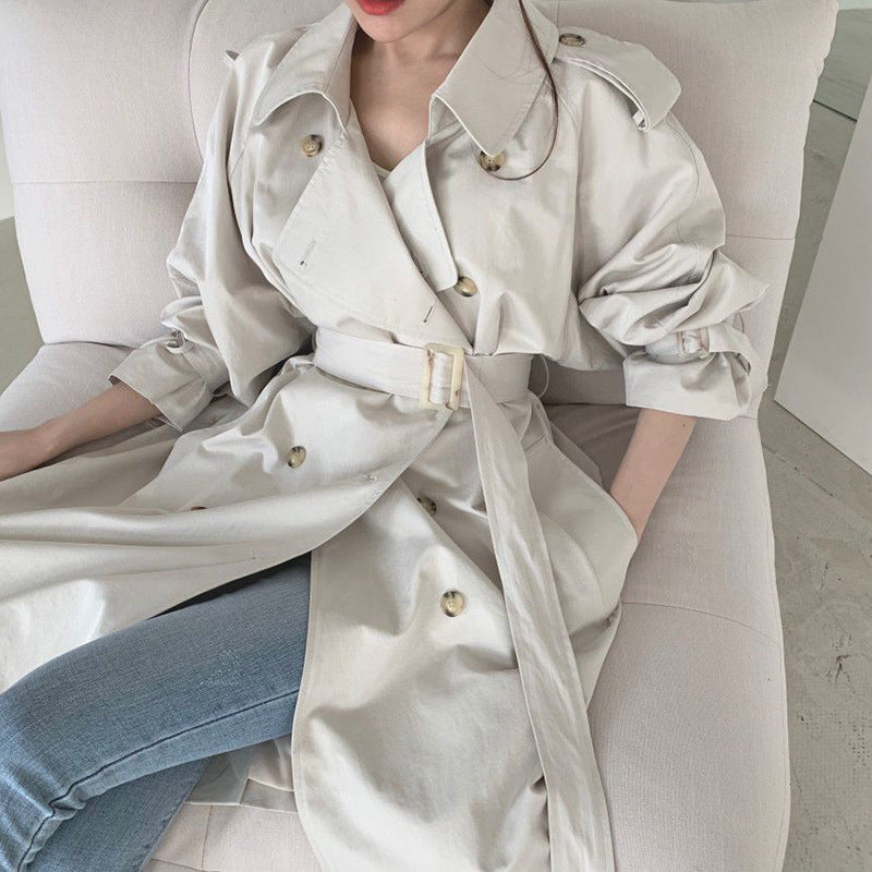 Opale Denim® | Trench Mi-Long avec Ceinture
