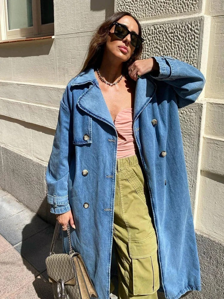 Dalya® | Trench en Jean Slim Élégance Urbaine