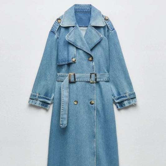 Dalya® | Trench en Jean Slim Élégance Urbaine